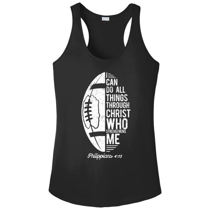 Christian Football I Can Do All Things Philippians 4 13 Gift Ladies PosiCharge Competitor Racerback Tank