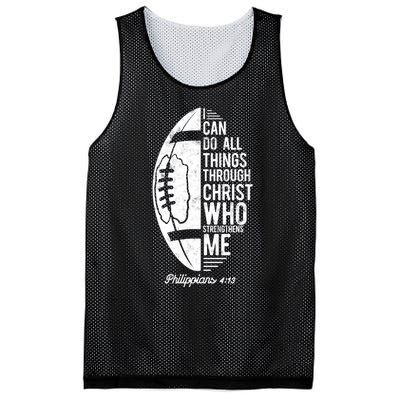 Christian Football I Can Do All Things Philippians 4 13 Gift Mesh Reversible Basketball Jersey Tank