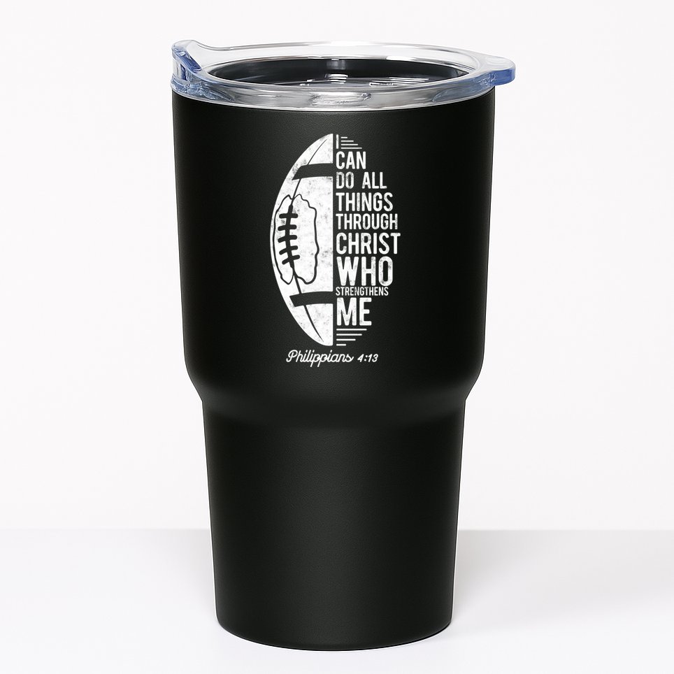 Christian Football I Can Do All Things Philippians 4 13 Gift Tumbler