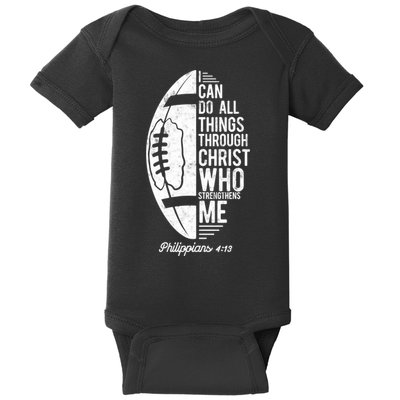 Christian Football I Can Do All Things Philippians 4 13 Gift Baby Bodysuit