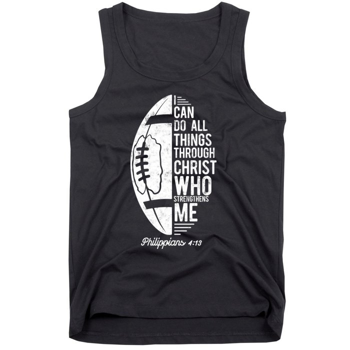 Christian Football I Can Do All Things Philippians 4 13 Gift Tank Top