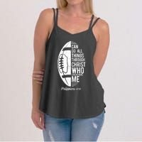 Christian Football I Can Do All Things Philippians 4 13 Gift Women's Strappy Tank