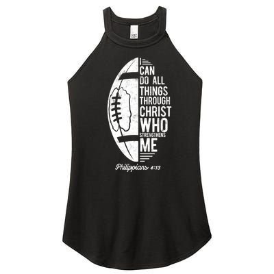 Christian Football I Can Do All Things Philippians 4 13 Gift Women’s Perfect Tri Rocker Tank