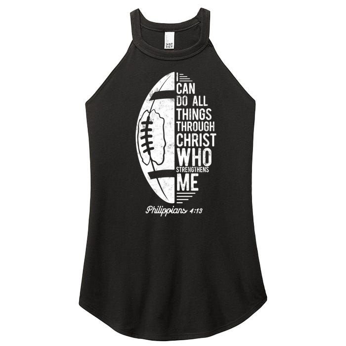 Christian Football I Can Do All Things Philippians 4 13 Gift Women’s Perfect Tri Rocker Tank