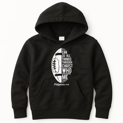 Christian Football I Can Do All Things Philippians 4 13 Gift Kids Hoodie