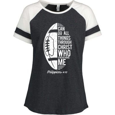 Christian Football I Can Do All Things Philippians 4 13 Gift Enza Ladies Jersey Colorblock Tee