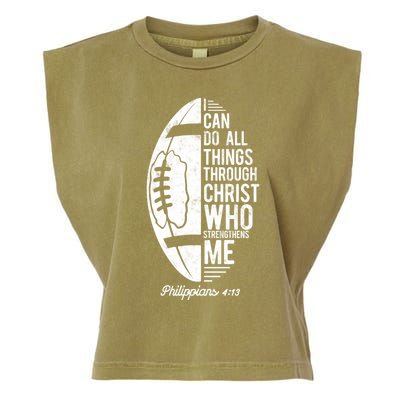 Christian Football I Can Do All Things Philippians 4 13 Gift Garment-Dyed Women's Muscle Tee