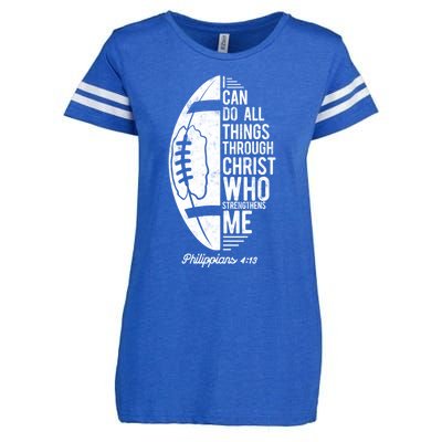 Christian Football I Can Do All Things Philippians 4 13 Gift Enza Ladies Jersey Football T-Shirt