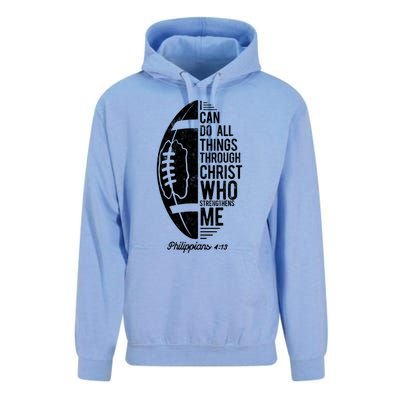 Christian Football I Can Do All Things Philippians 4 13 Gift Unisex Surf Hoodie