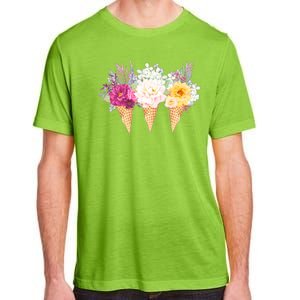 Cute Flower Ice Cream Cone Bouquets Adult ChromaSoft Performance T-Shirt