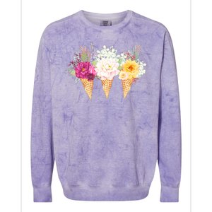 Cute Flower Ice Cream Cone Bouquets Colorblast Crewneck Sweatshirt