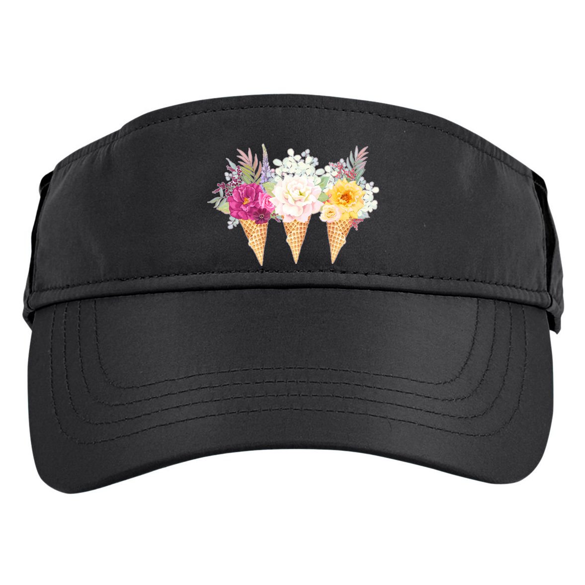 Cute Flower Ice Cream Cone Bouquets Adult Drive Performance Visor
