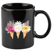 Cute Flower Ice Cream Cone Bouquets 11oz C Handle Ceramic Mug