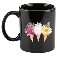 Cute Flower Ice Cream Cone Bouquets 11oz C Handle Ceramic Mug