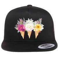 Cute Flower Ice Cream Cone Bouquets Flatbill Hat