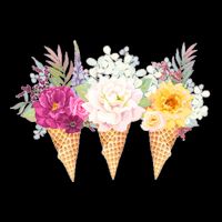 Cute Flower Ice Cream Cone Bouquets Flatbill Hat