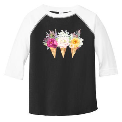 Cute Flower Ice Cream Cone Bouquets Toddler Fine Jersey T-Shirt