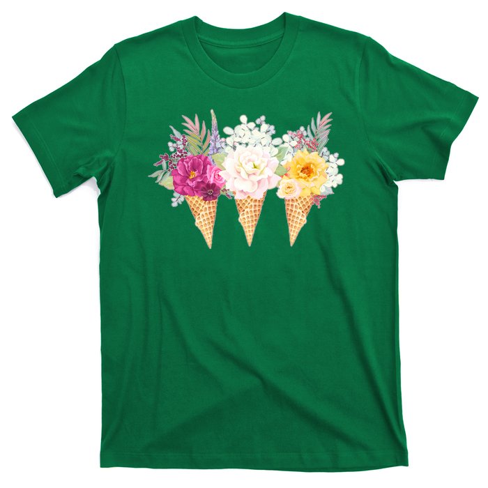 Cute Flower Ice Cream Cone Bouquets T-Shirt