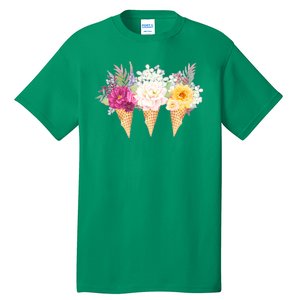 Cute Flower Ice Cream Cone Bouquets Tall T-Shirt