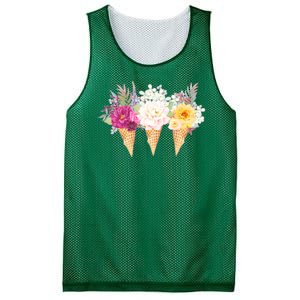 Cute Flower Ice Cream Cone Bouquets Mesh Reversible Basketball Jersey Tank