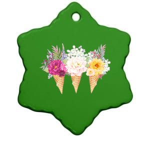 Cute Flower Ice Cream Cone Bouquets Ceramic Star Ornament