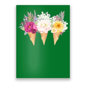 Cute Flower Ice Cream Cone Bouquets Poster