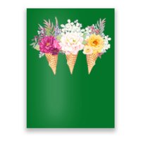 Cute Flower Ice Cream Cone Bouquets Poster