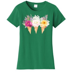 Cute Flower Ice Cream Cone Bouquets Women's T-Shirt