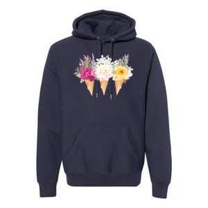 Cute Flower Ice Cream Cone Bouquets Premium Hoodie