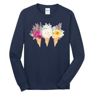 Cute Flower Ice Cream Cone Bouquets Tall Long Sleeve T-Shirt