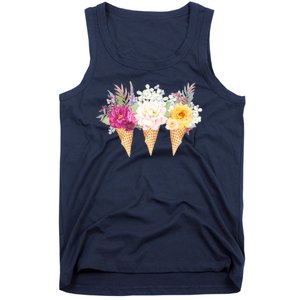 Cute Flower Ice Cream Cone Bouquets Tank Top