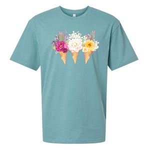 Cute Flower Ice Cream Cone Bouquets Sueded Cloud Jersey T-Shirt