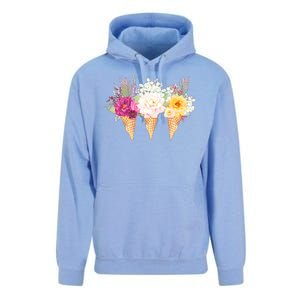 Cute Flower Ice Cream Cone Bouquets Unisex Surf Hoodie