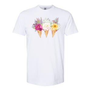 Cute Flower Ice Cream Cone Bouquets Softstyle CVC T-Shirt