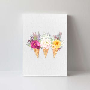 Cute Flower Ice Cream Cone Bouquets Canvas