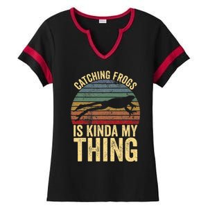 Catching Frogs Is Kinda My Thing Frog Catching Kids Gift Ladies Halftime Notch Neck Tee