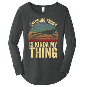 Catching Frogs Is Kinda My Thing Frog Catching Kids Gift Women's Perfect Tri Tunic Long Sleeve Shirt