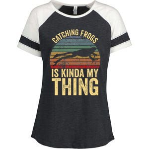 Catching Frogs Is Kinda My Thing Frog Catching Kids Gift Enza Ladies Jersey Colorblock Tee