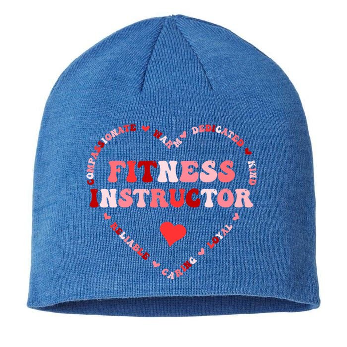 Cute Fitness Instructor Valentines Day Heart Cool Gift Sustainable Beanie