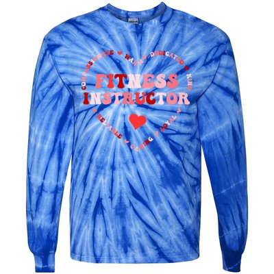 Cute Fitness Instructor Valentines Day Heart Cool Gift Tie-Dye Long Sleeve Shirt