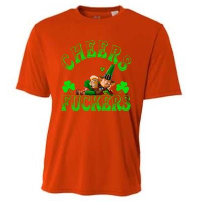 Cheers Fuckers Irish Shamrock St Patricks Day Tee Meaningful Gift Cooling Performance Crew T-Shirt