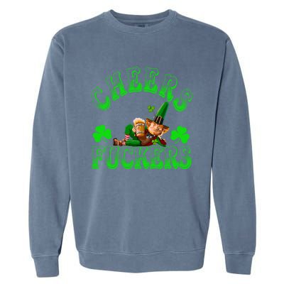 Cheers Fuckers Irish Shamrock St Patricks Day Tee Meaningful Gift Garment-Dyed Sweatshirt