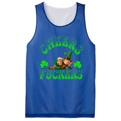 Cheers Fuckers Irish Shamrock St Patricks Day Tee Meaningful Gift Mesh Reversible Basketball Jersey Tank