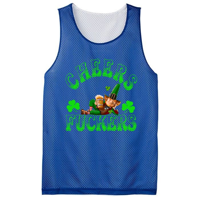 Cheers Fuckers Irish Shamrock St Patricks Day Tee Meaningful Gift Mesh Reversible Basketball Jersey Tank