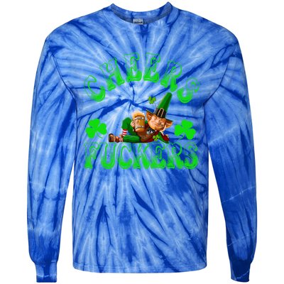 Cheers Fuckers Irish Shamrock St Patricks Day Tee Meaningful Gift Tie-Dye Long Sleeve Shirt