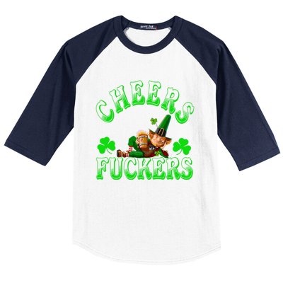 Cheers Fuckers Irish Shamrock St Patricks Day Tee Meaningful Gift Baseball Sleeve Shirt