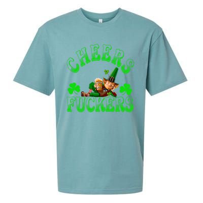 Cheers Fuckers Irish Shamrock St Patricks Day Tee Meaningful Gift Sueded Cloud Jersey T-Shirt