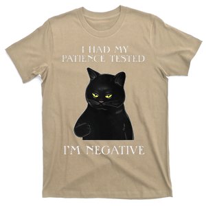 Cat Funny I Had My Patience Tested Im Negative T-Shirt