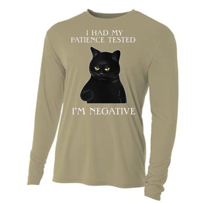 Cat Funny I Had My Patience Tested Im Negative Cooling Performance Long Sleeve Crew