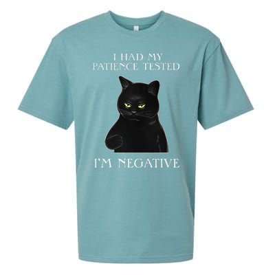 Cat Funny I Had My Patience Tested Im Negative Sueded Cloud Jersey T-Shirt